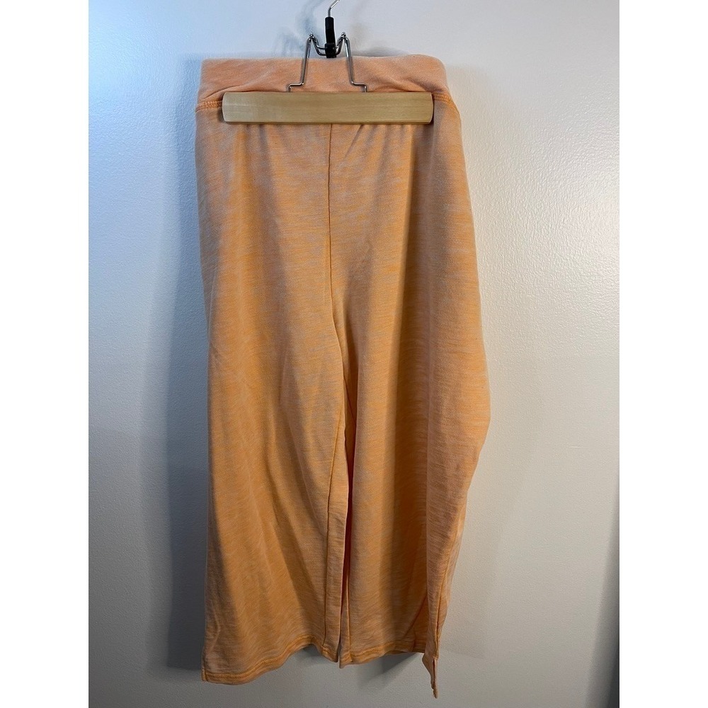Laura Scott Womens XXL Orange Space Dye Capri Sweatpants Lace Trim Joggers